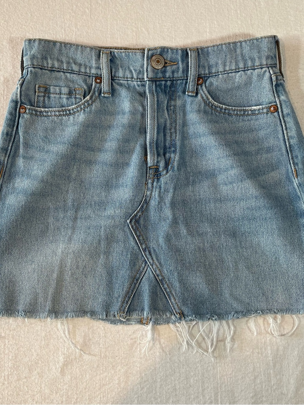 Aero Denim Mini Skirt Light Wash Casual Everyday High Rise